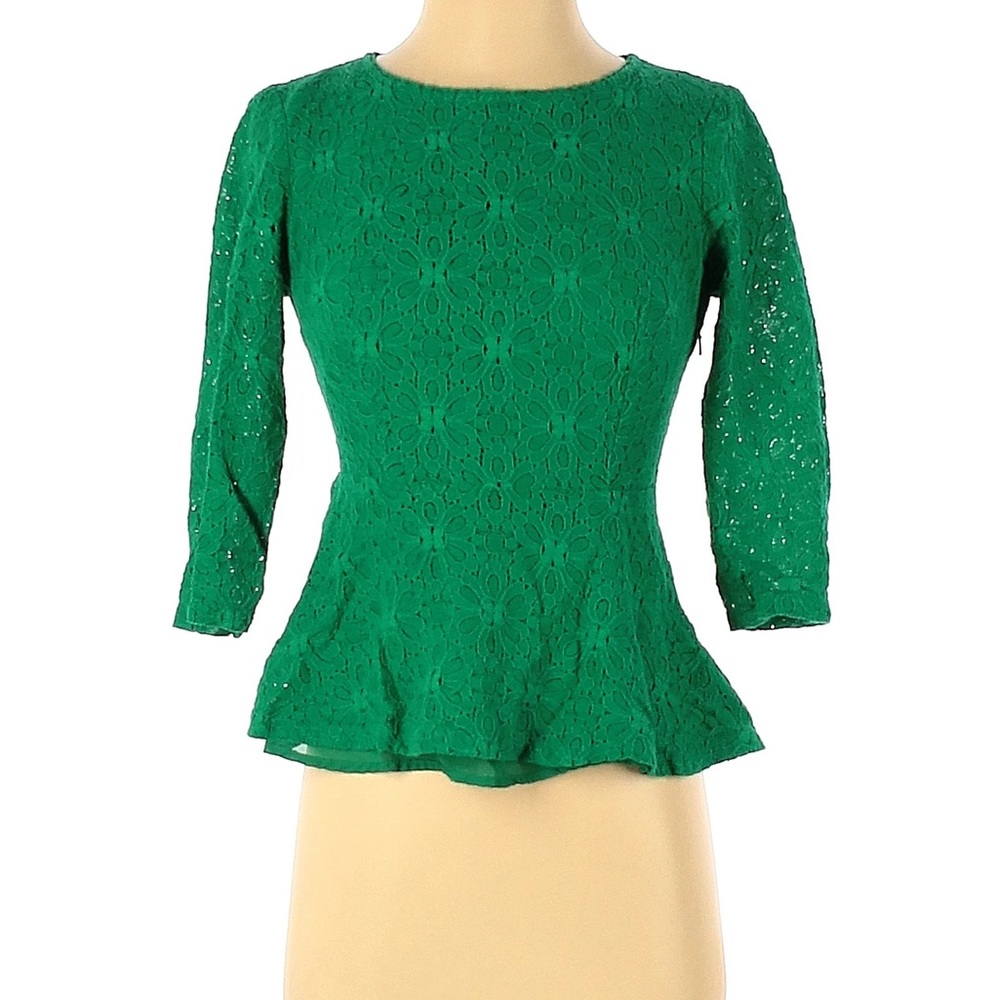 Anthropologie Moulinette Soeurs Green Lace Top Size 4